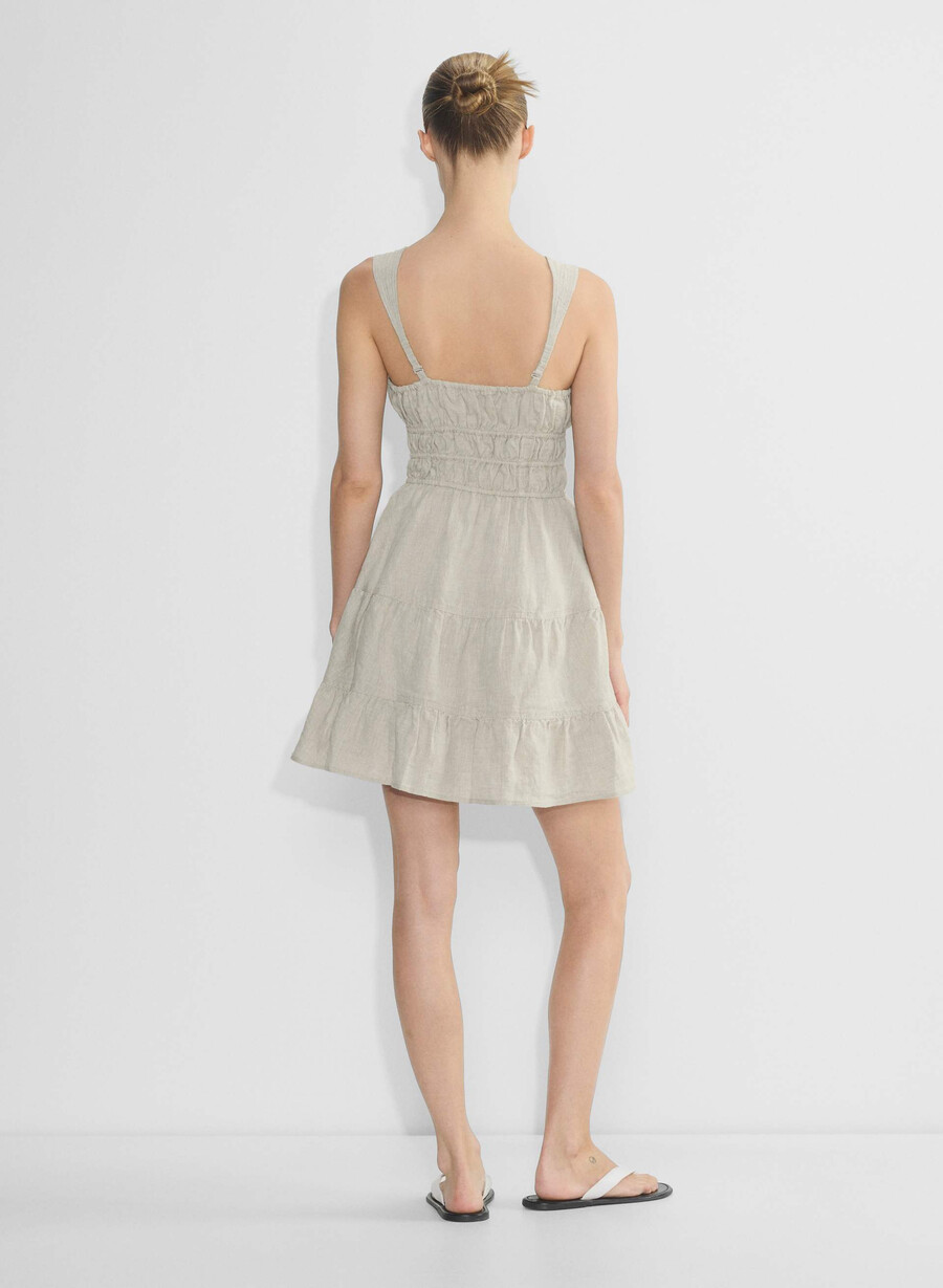 martine linen dress natural ecru