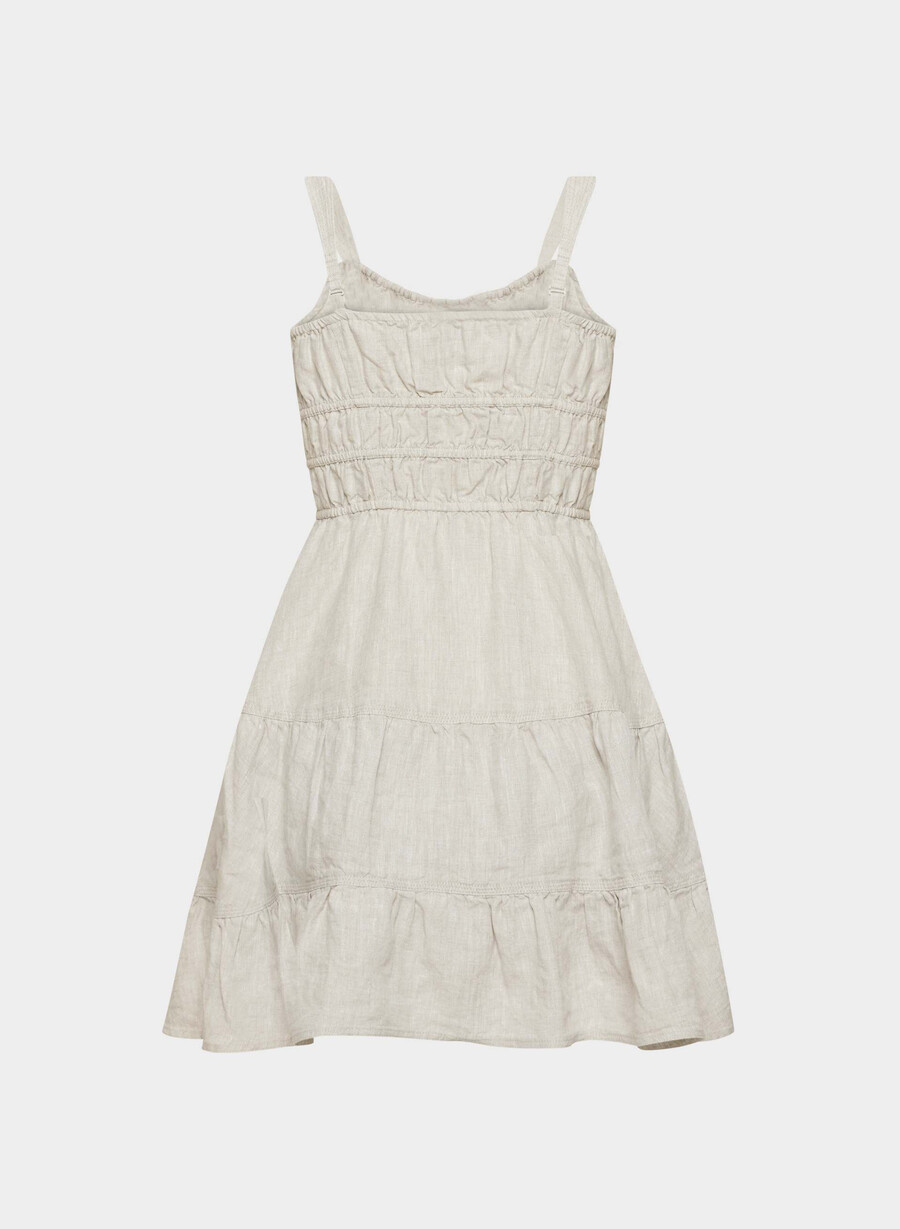 martine linen dress natural ecru