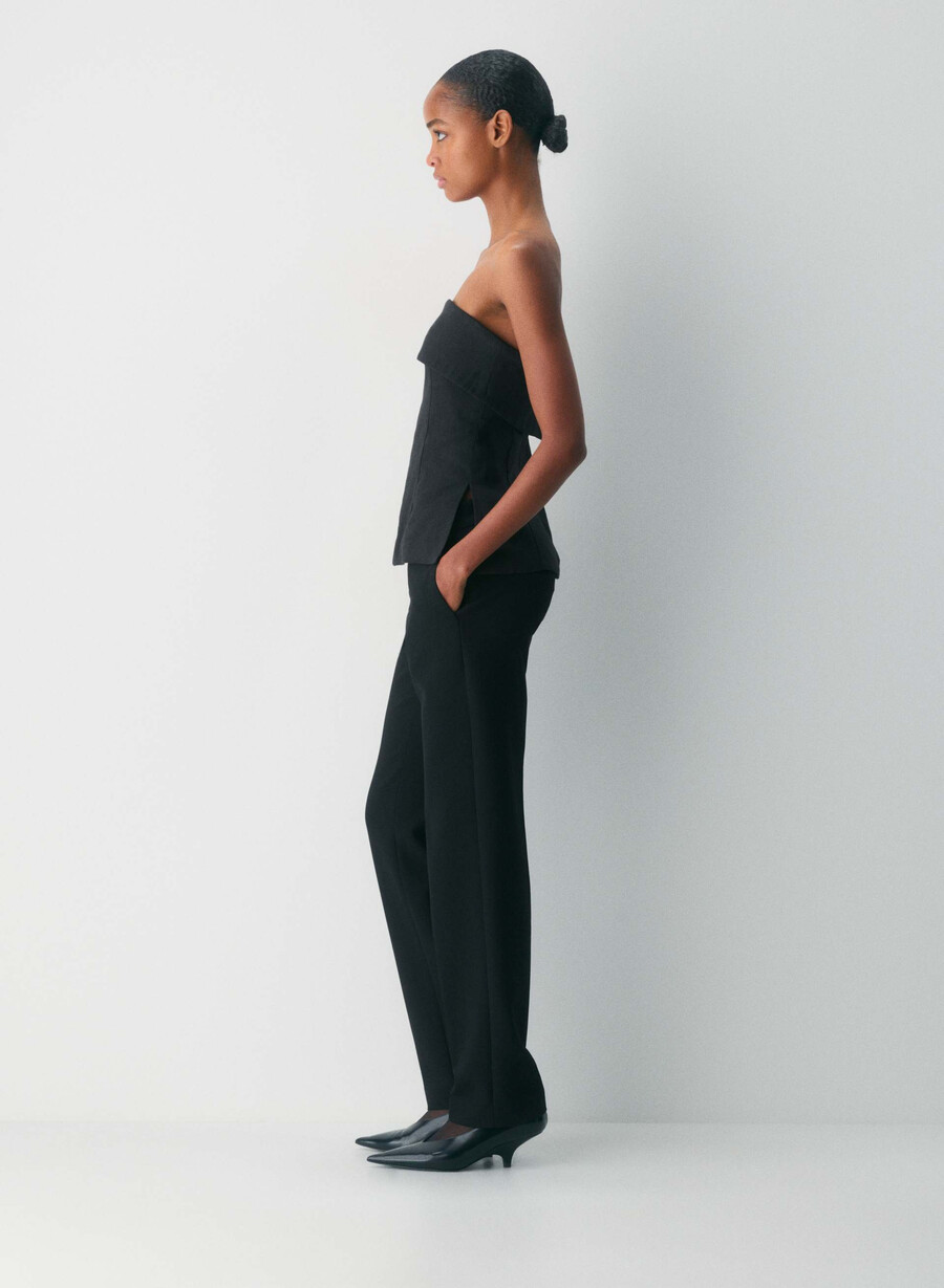 element linen tube top black
