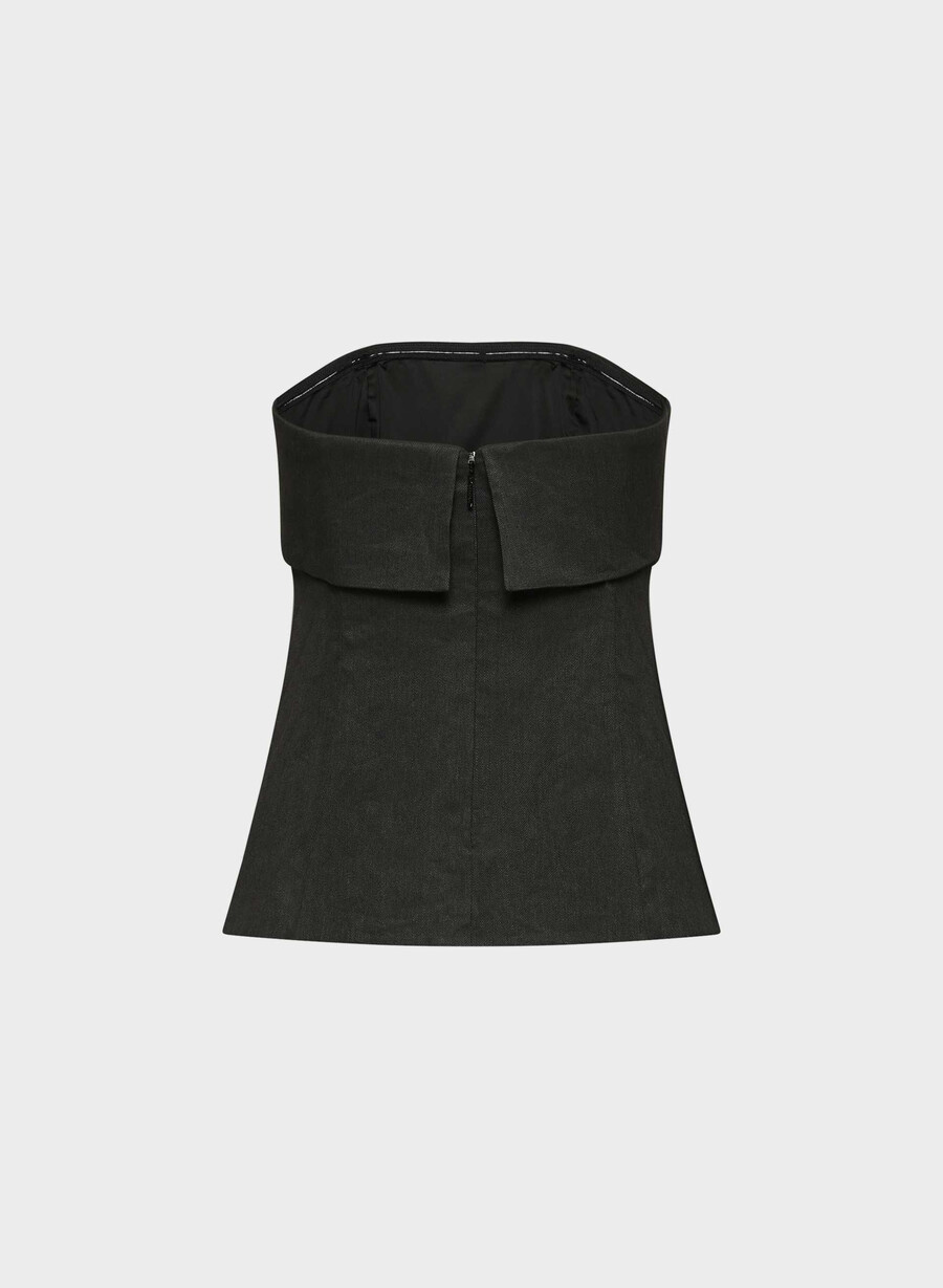 element linen tube top black