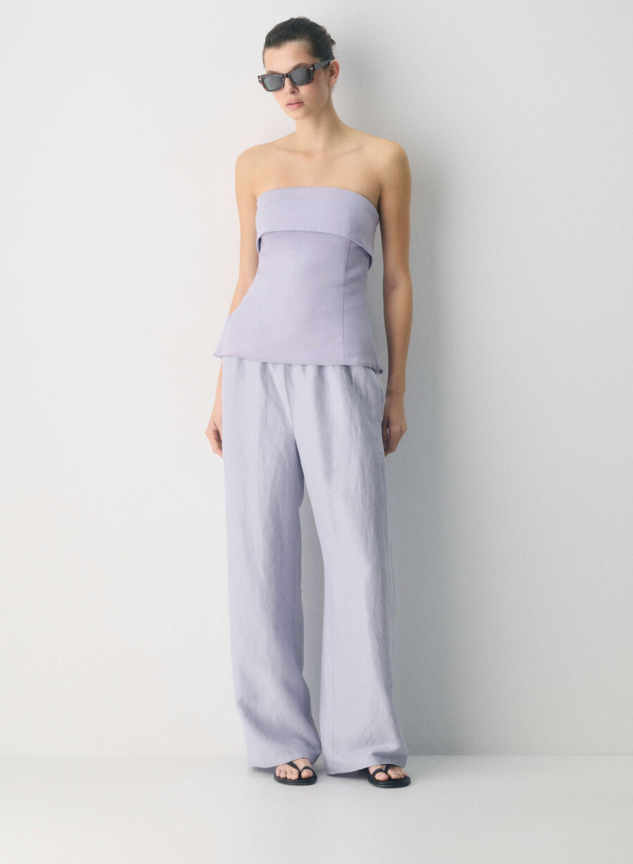 element linen tube top wildflower lilac