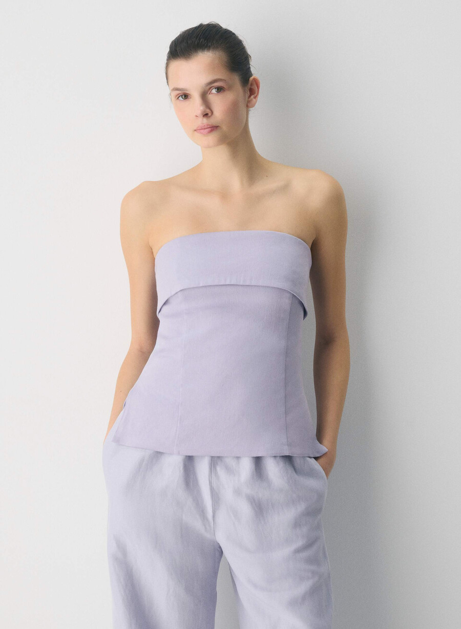 element linen tube top wildflower lilac