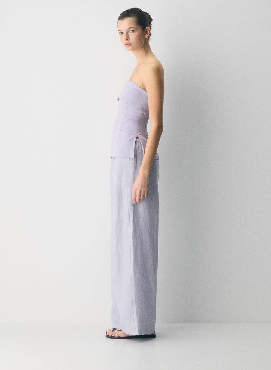 element linen tube top wildflower lilac