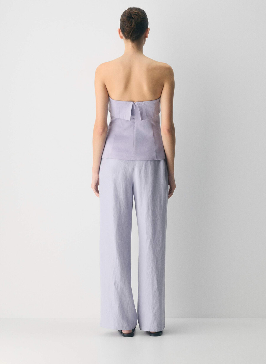 element linen tube top wildflower lilac