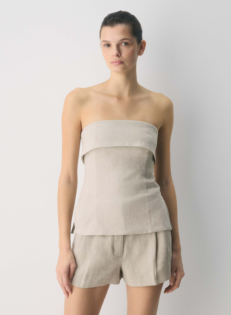 element linen tube top undyed dark ecru