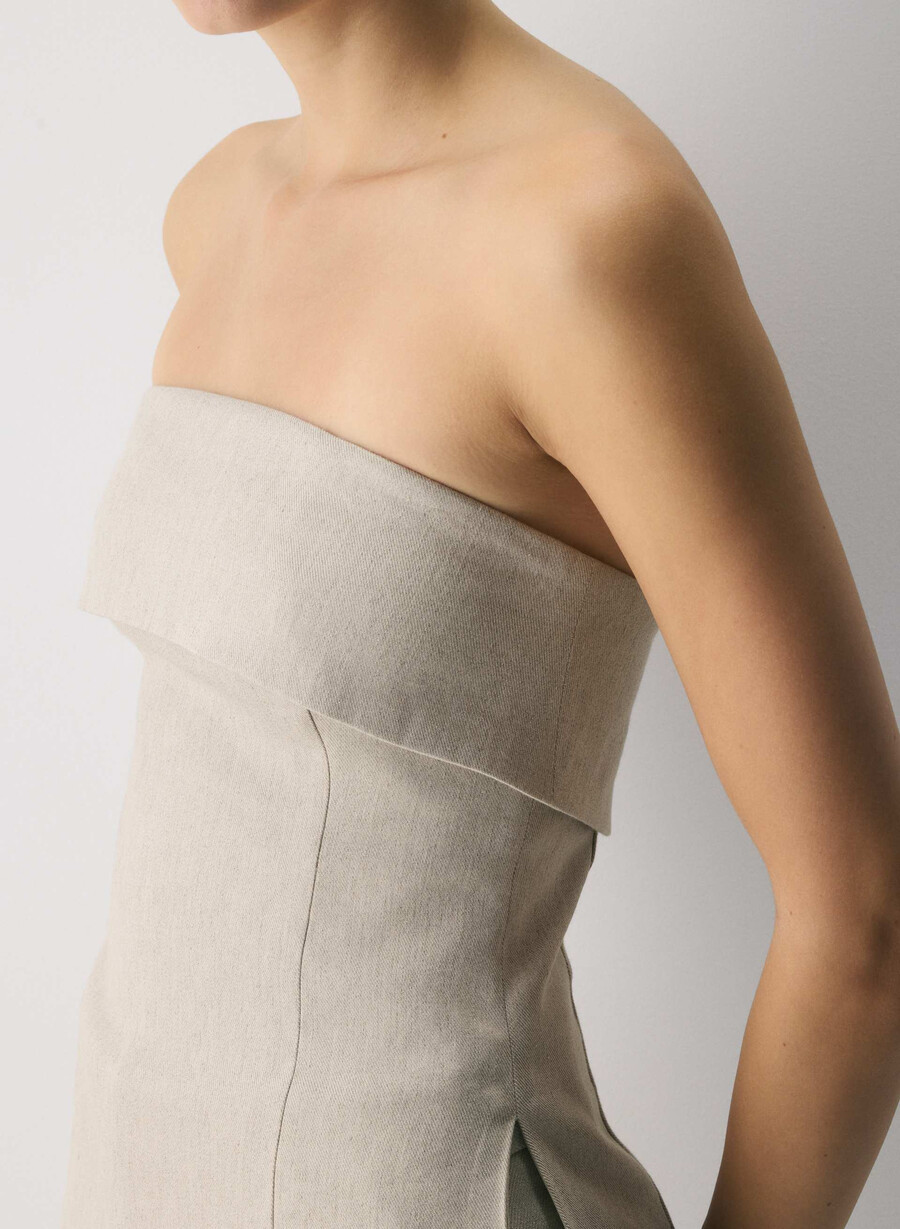 element linen tube top undyed dark ecru