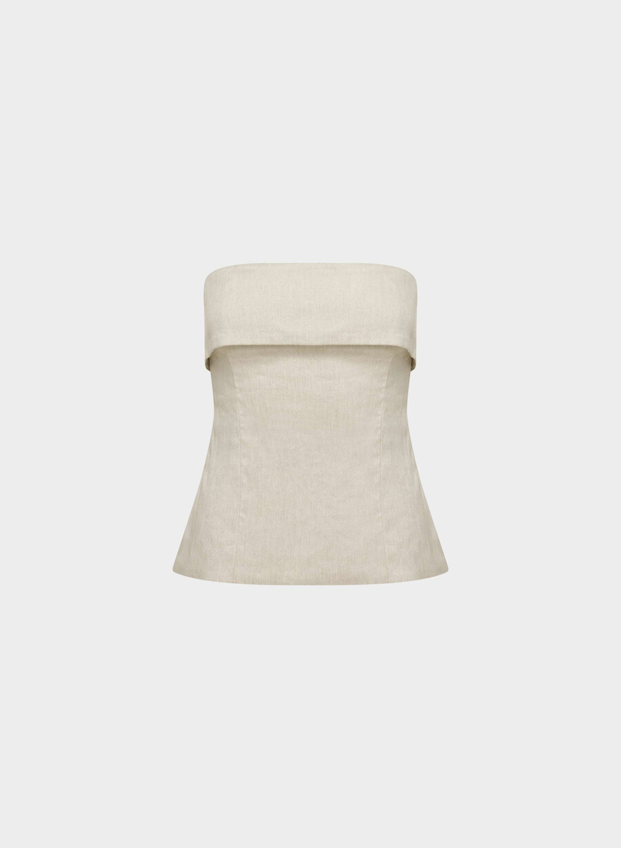 element linen tube top undyed dark ecru