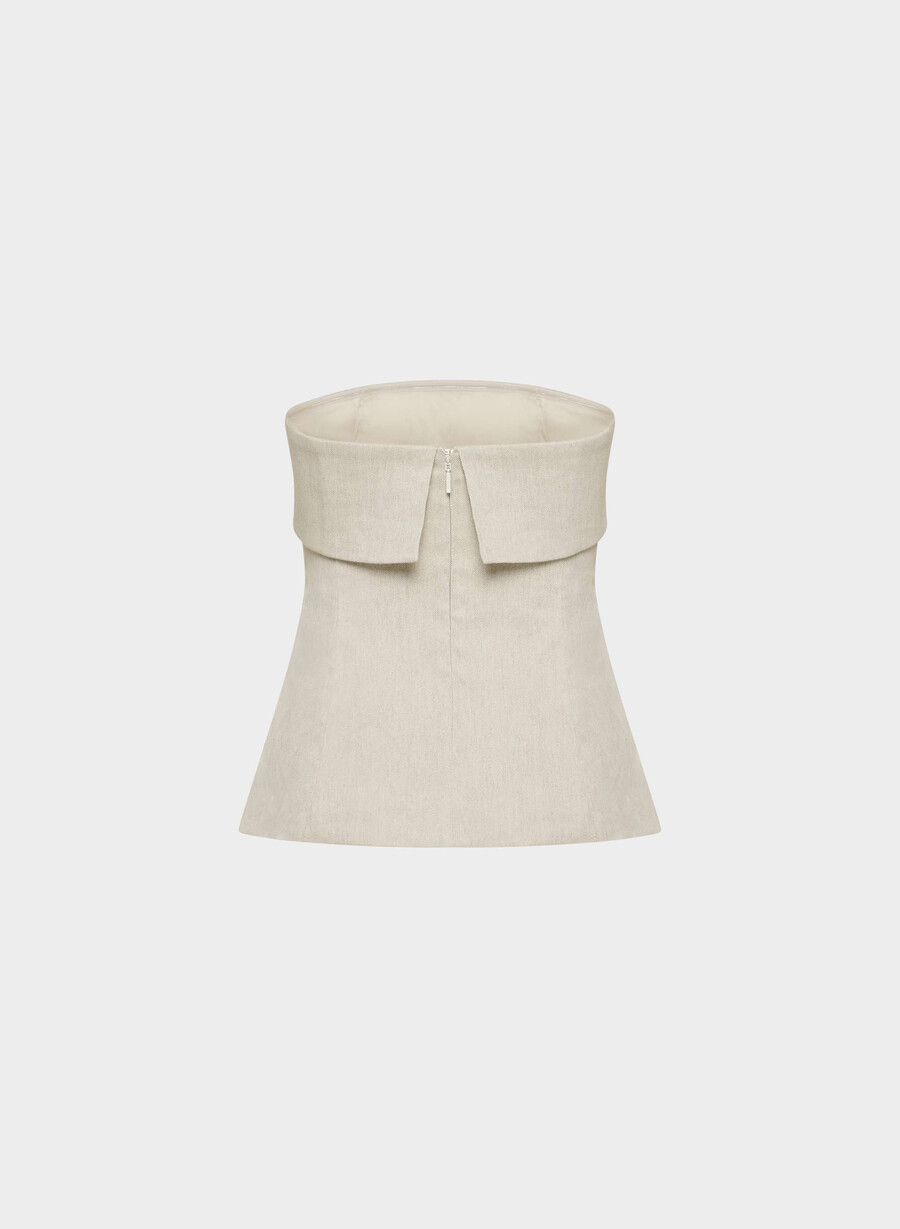 element linen tube top undyed dark ecru