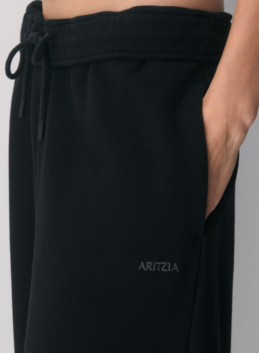 cozy sweatfleece mega foldover baggy jogger black