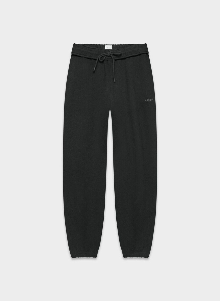 cozy sweatfleece mega foldover baggy jogger black
