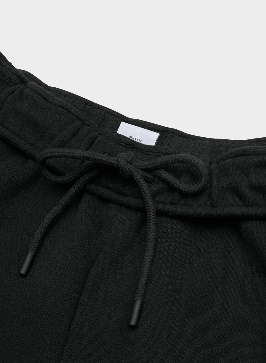 cozy sweatfleece mega foldover baggy jogger black