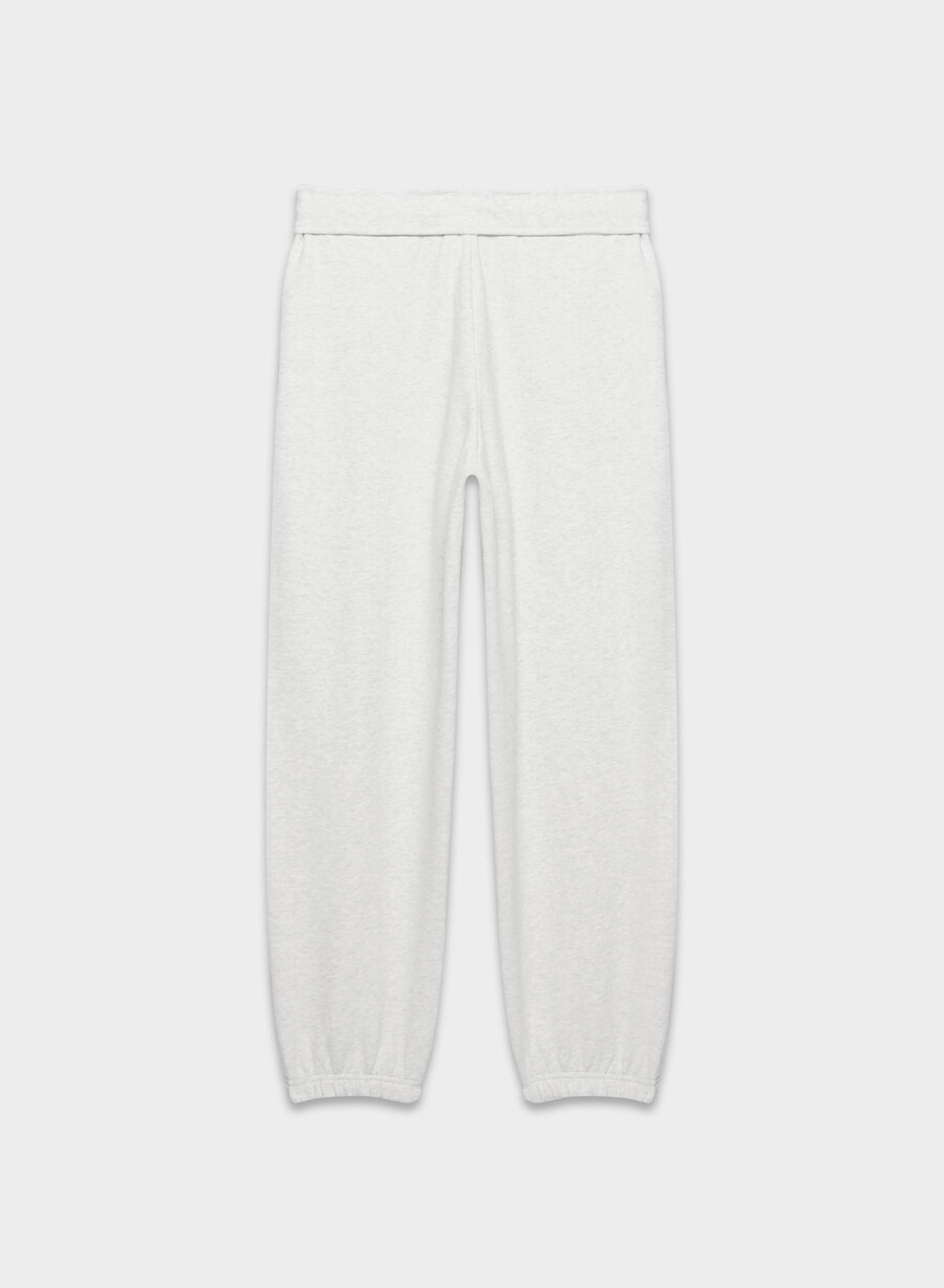 cozy sweatfleece mega foldover baggy jogger heather cloud white