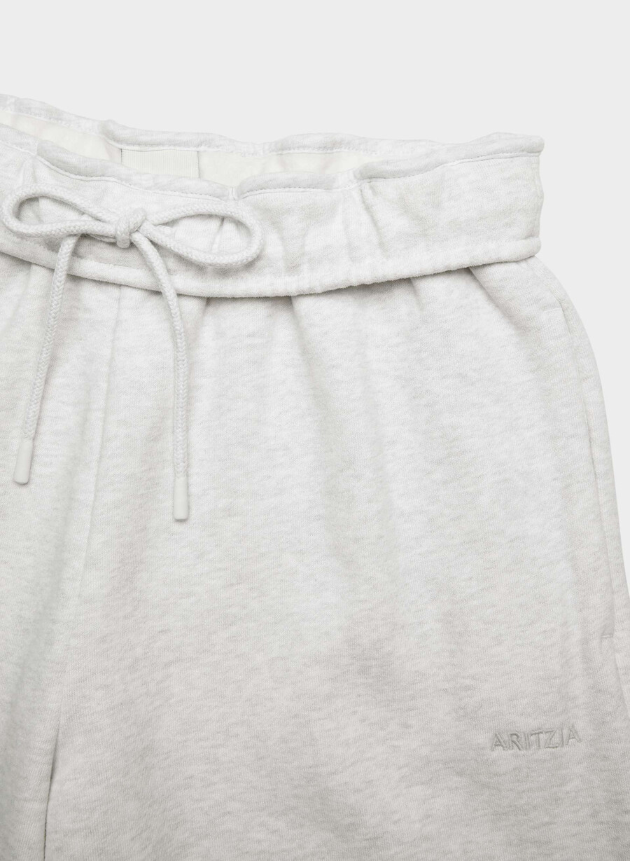 cozy sweatfleece mega foldover baggy jogger heather cloud white