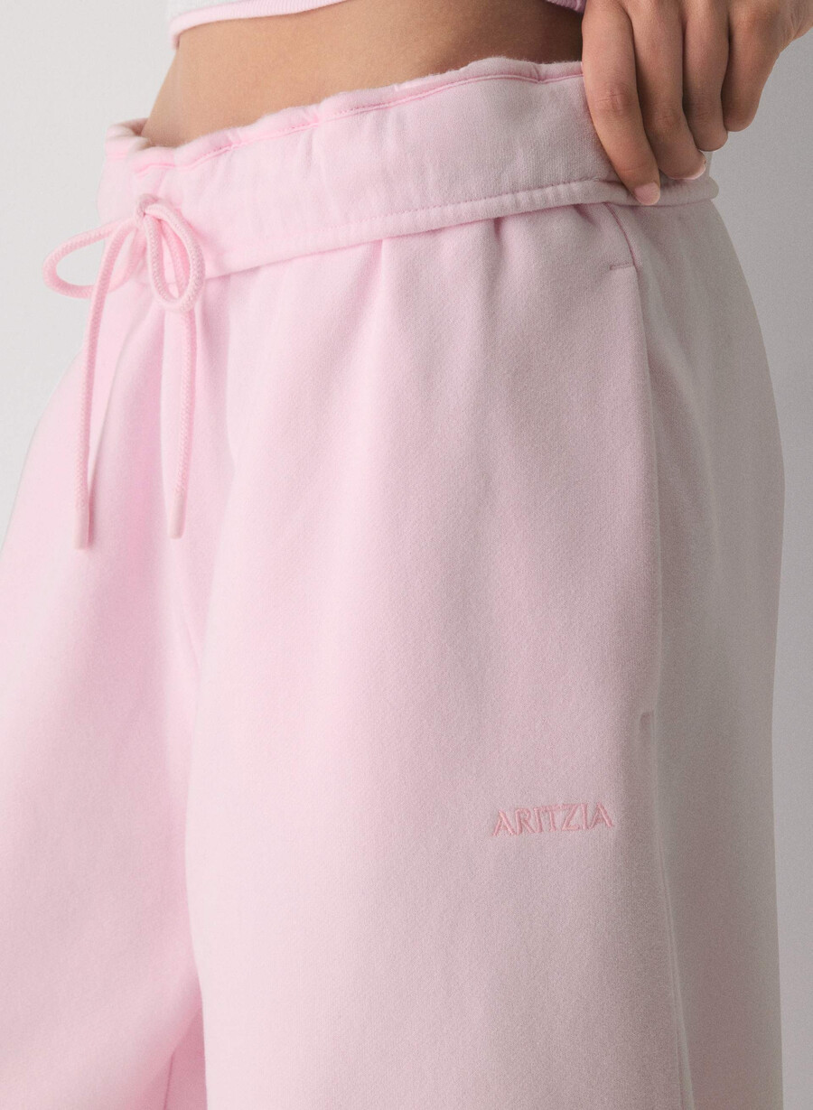 cozy sweatfleece mega foldover baggy jogger villa pink