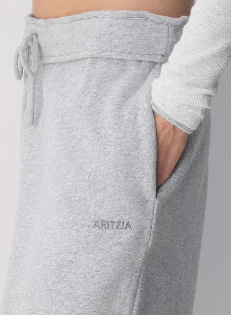 cozy sweatfleece mega foldover baggy jogger heather chrome