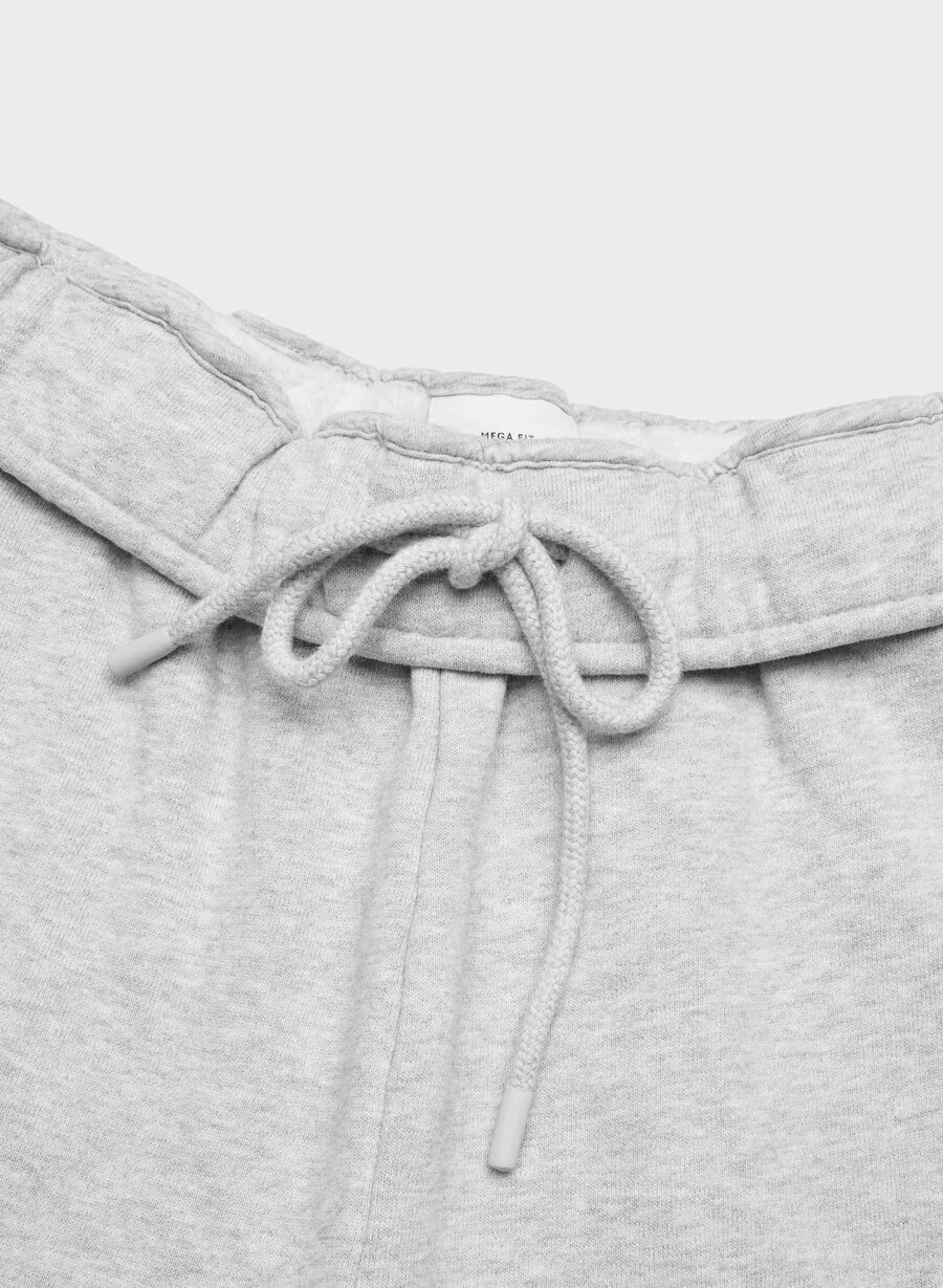 cozy sweatfleece mega foldover baggy jogger heather chrome