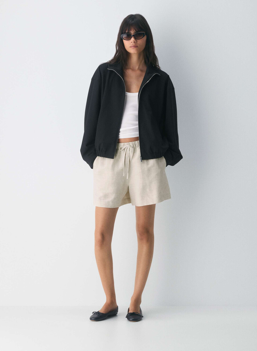 the lodge short mid-thigh - cruiselinen undyed ecru