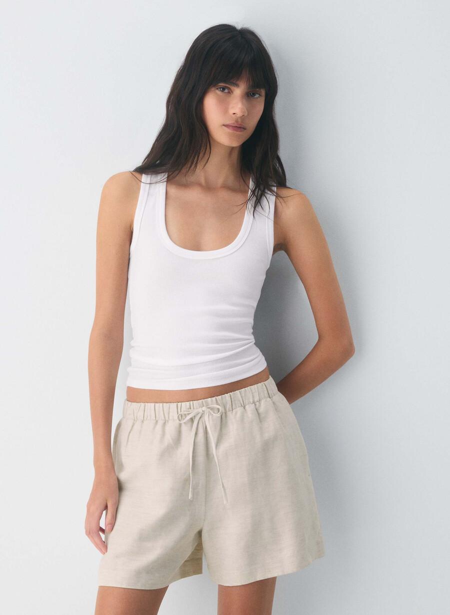 the lodge short mid-thigh - cruiselinen undyed ecru