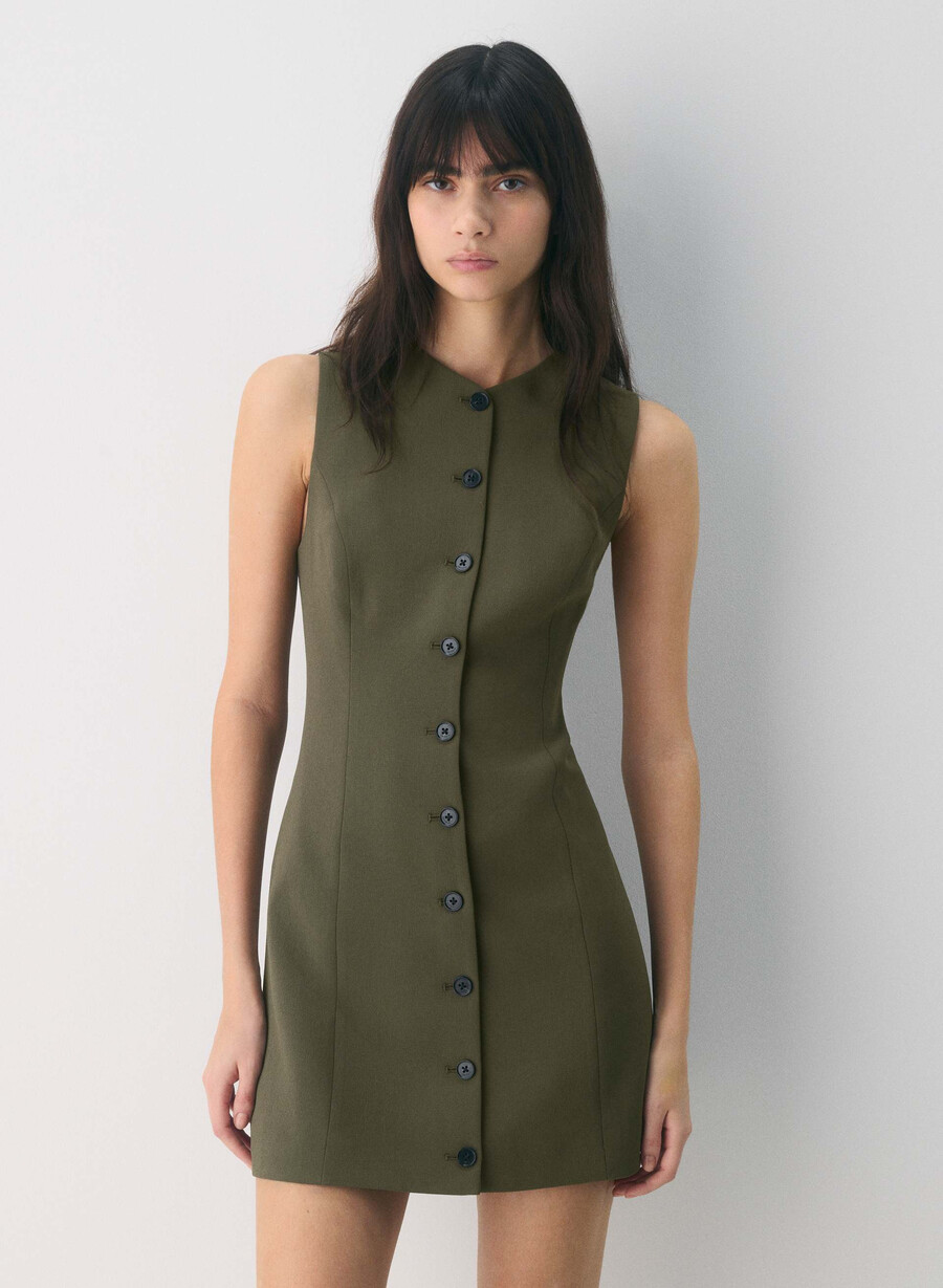 regal dress - crepette dark olive