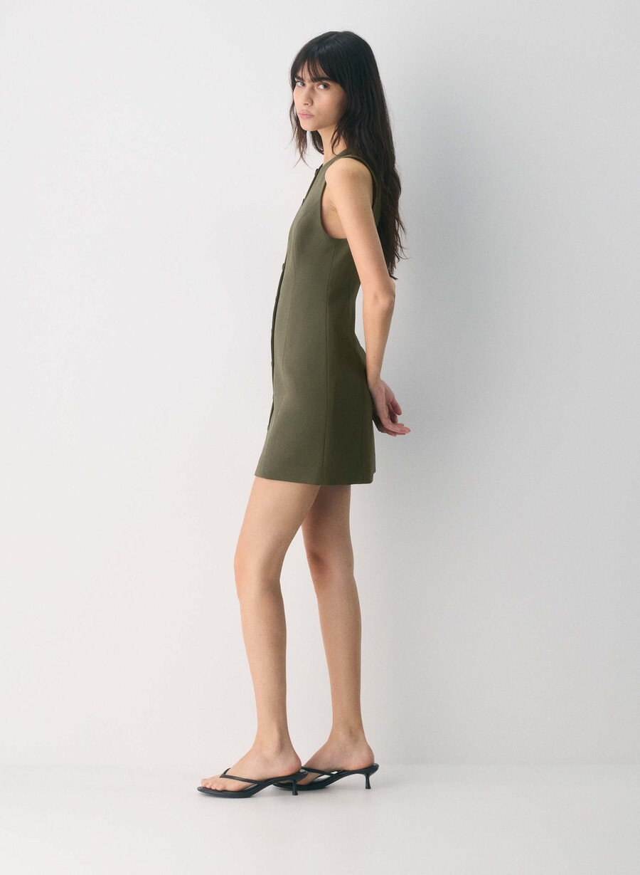 regal dress - crepette dark olive