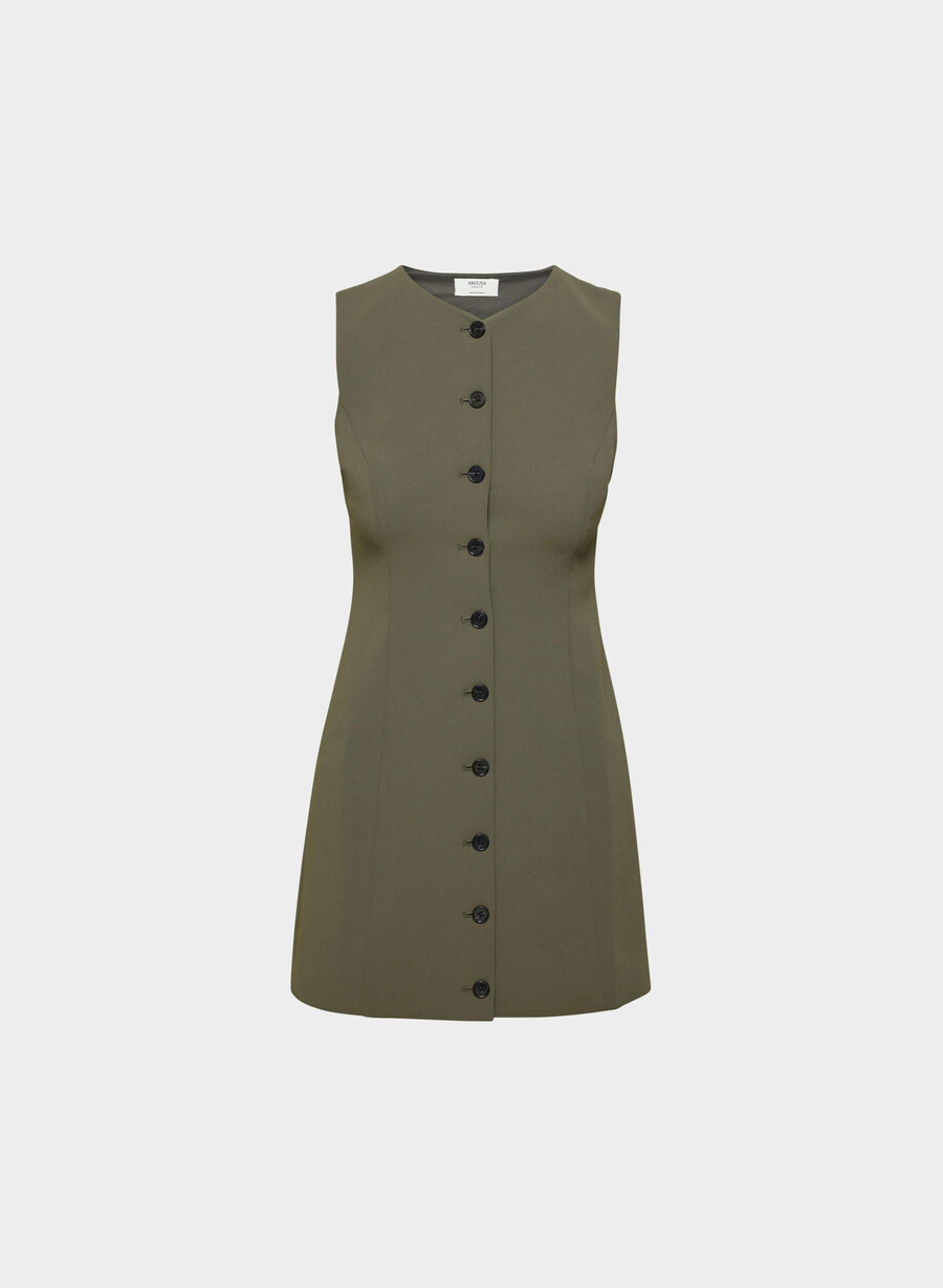 regal dress - crepette dark olive