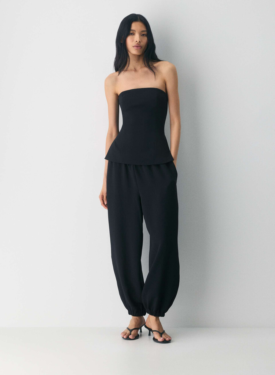 posh tube top - crepette black