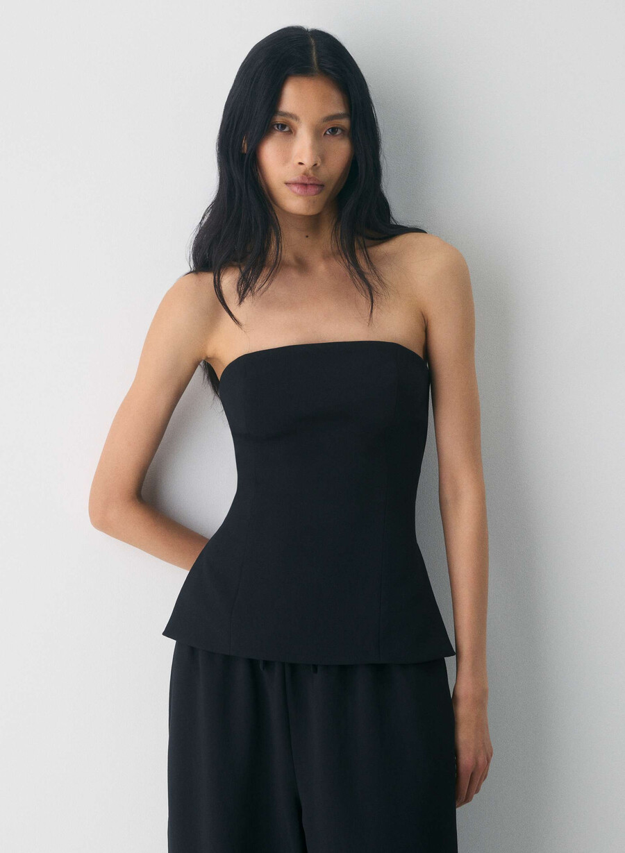 posh tube top - crepette black