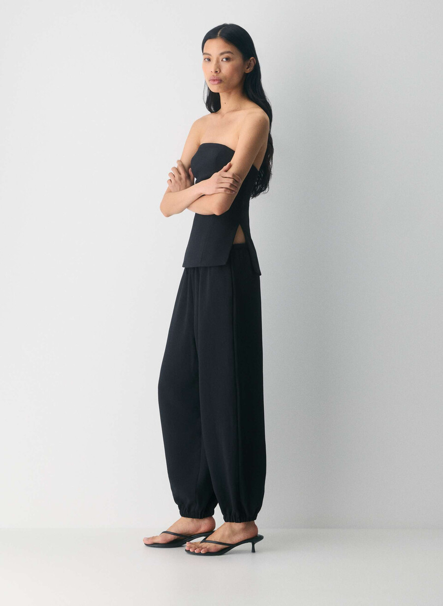 posh tube top - crepette black