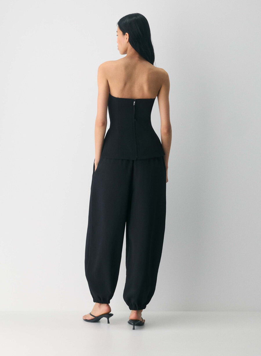 posh tube top - crepette black