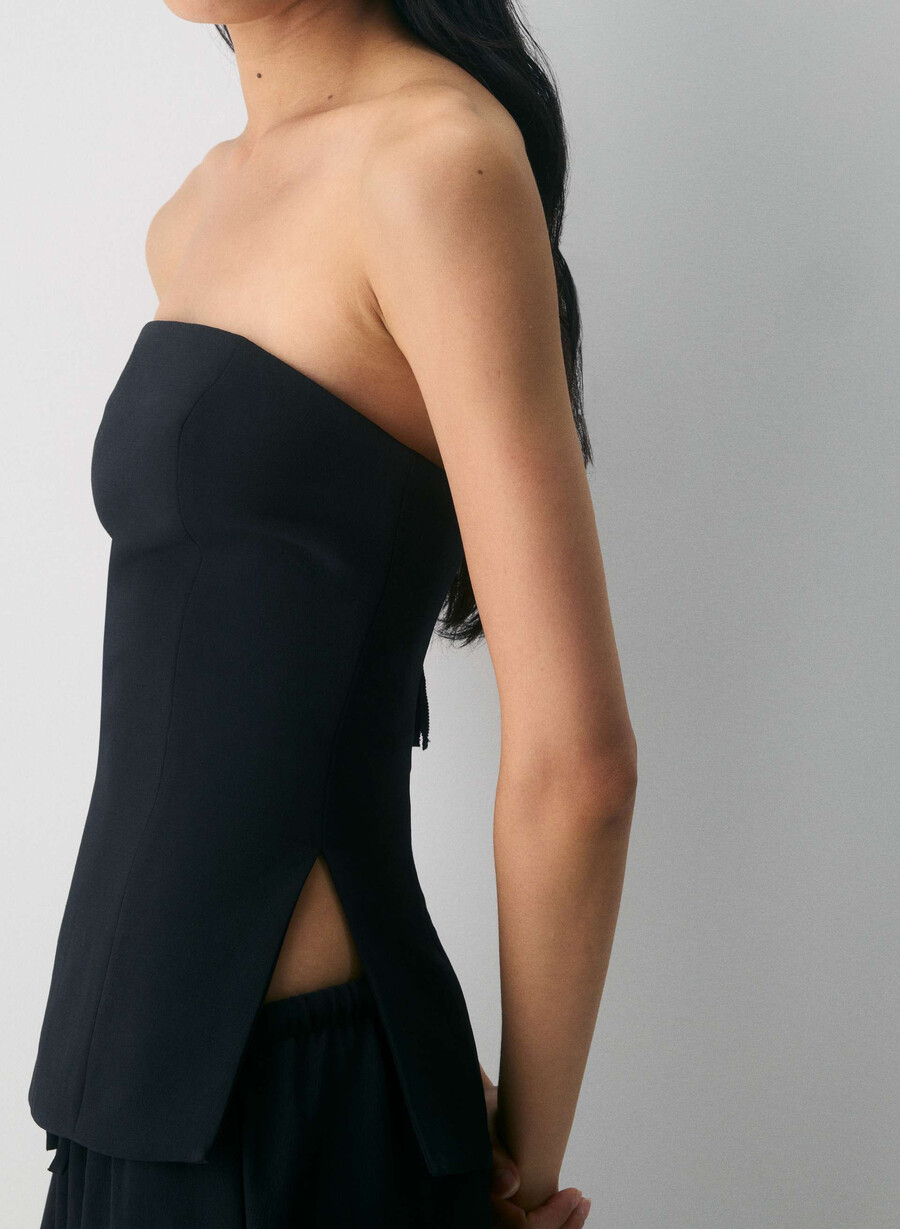 posh tube top - crepette black