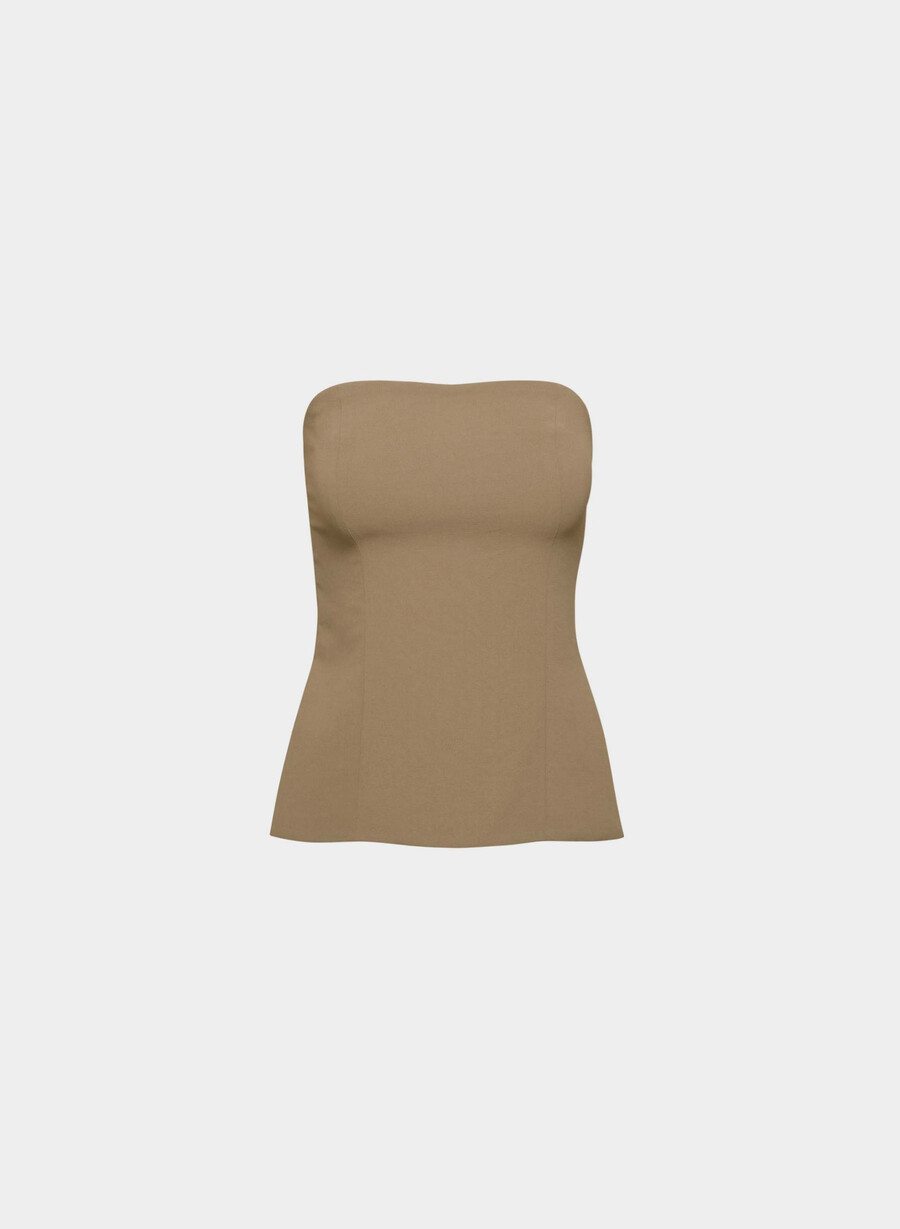 posh tube top - crepette folio brown