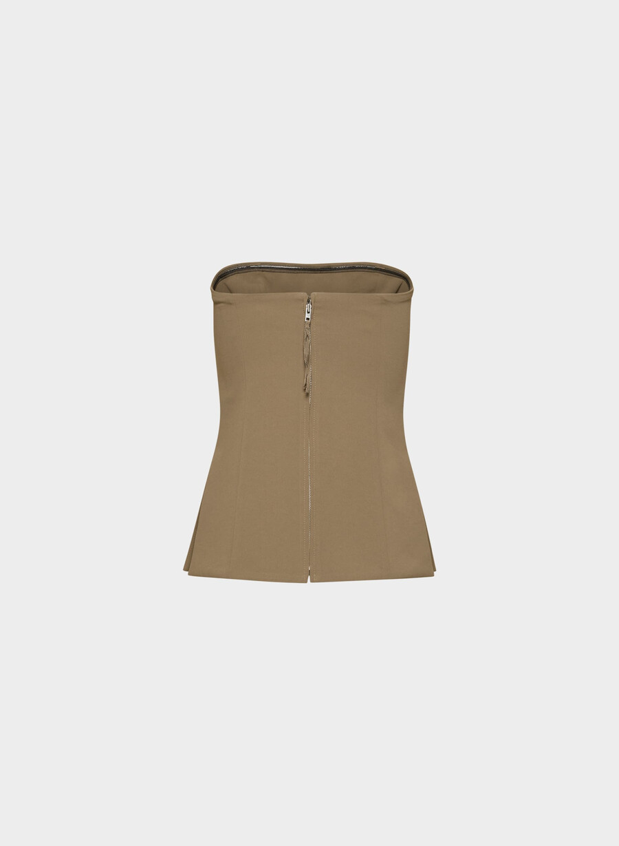 posh tube top - crepette folio brown