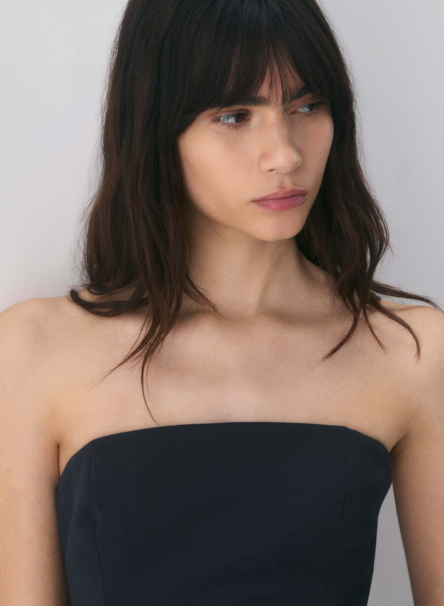 posh tube top - crepette folio brown