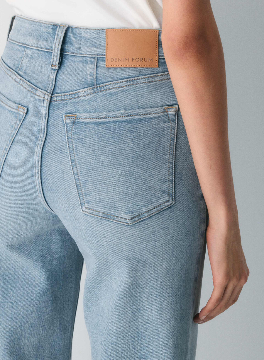 denim forum the 90s snatched hi-rise wide jean 7 yrs bleu taboo