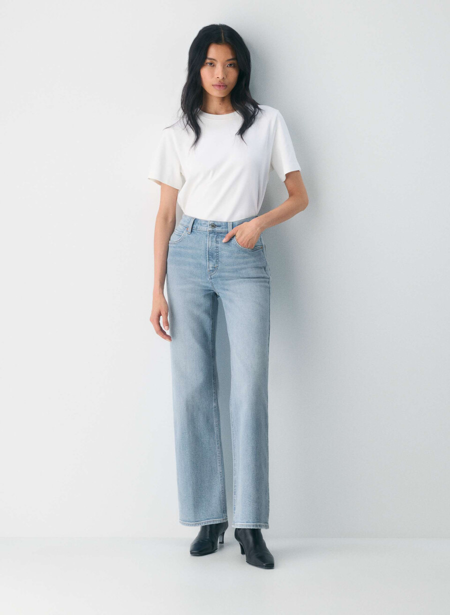 denim forum the 90s snatched hi-rise wide jean 7 yrs bleu taboo