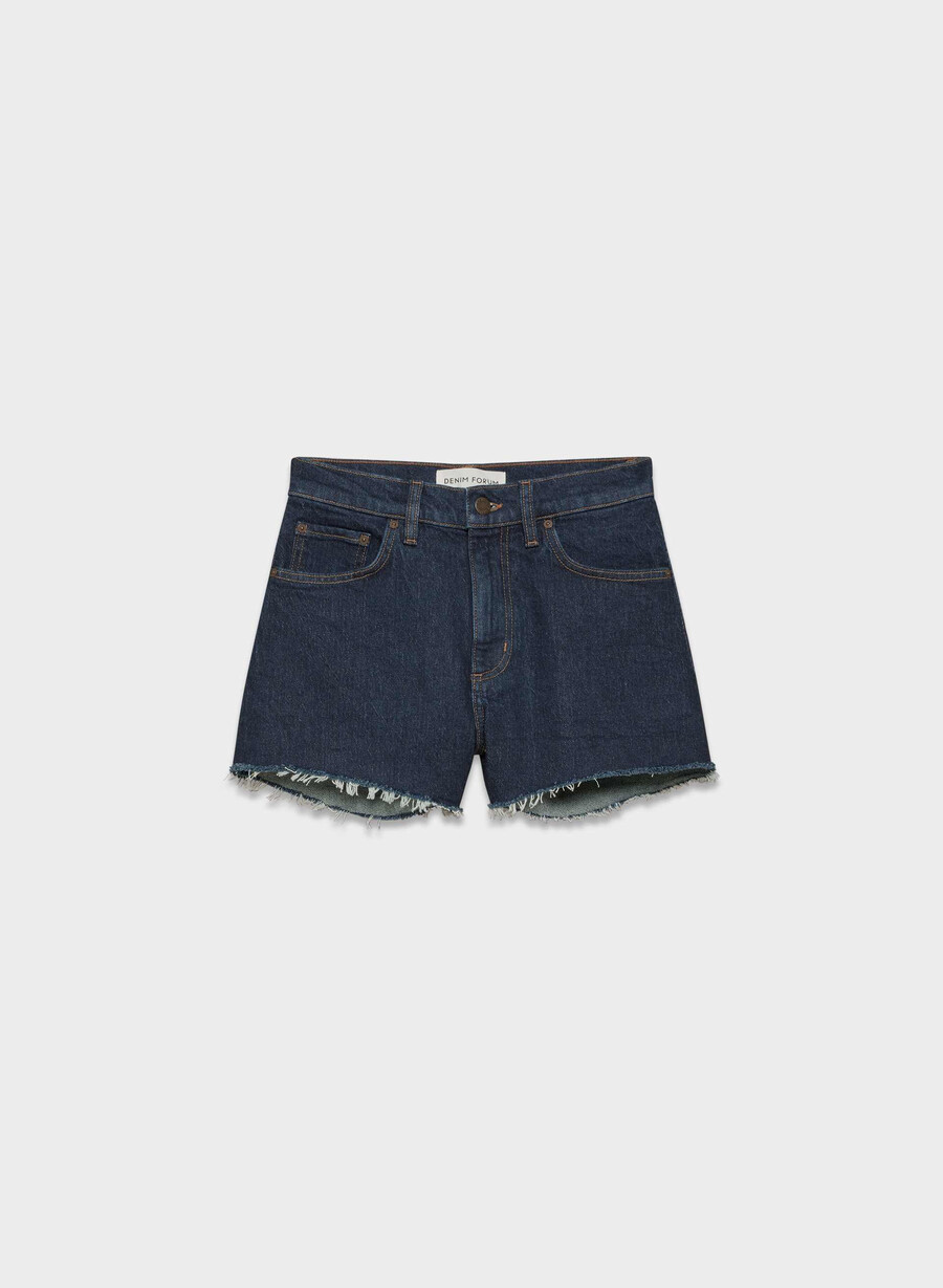 denim forum jodie hi-rise mini denim short no-stress dark blue