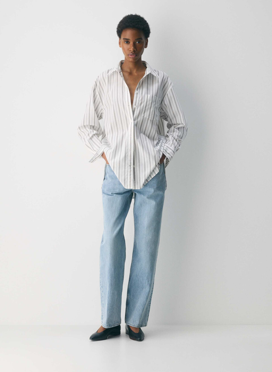 outro oversized poplin shirt joely strp bt wtcl