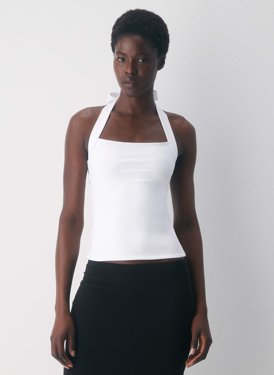 original contour optimum halter top bright white