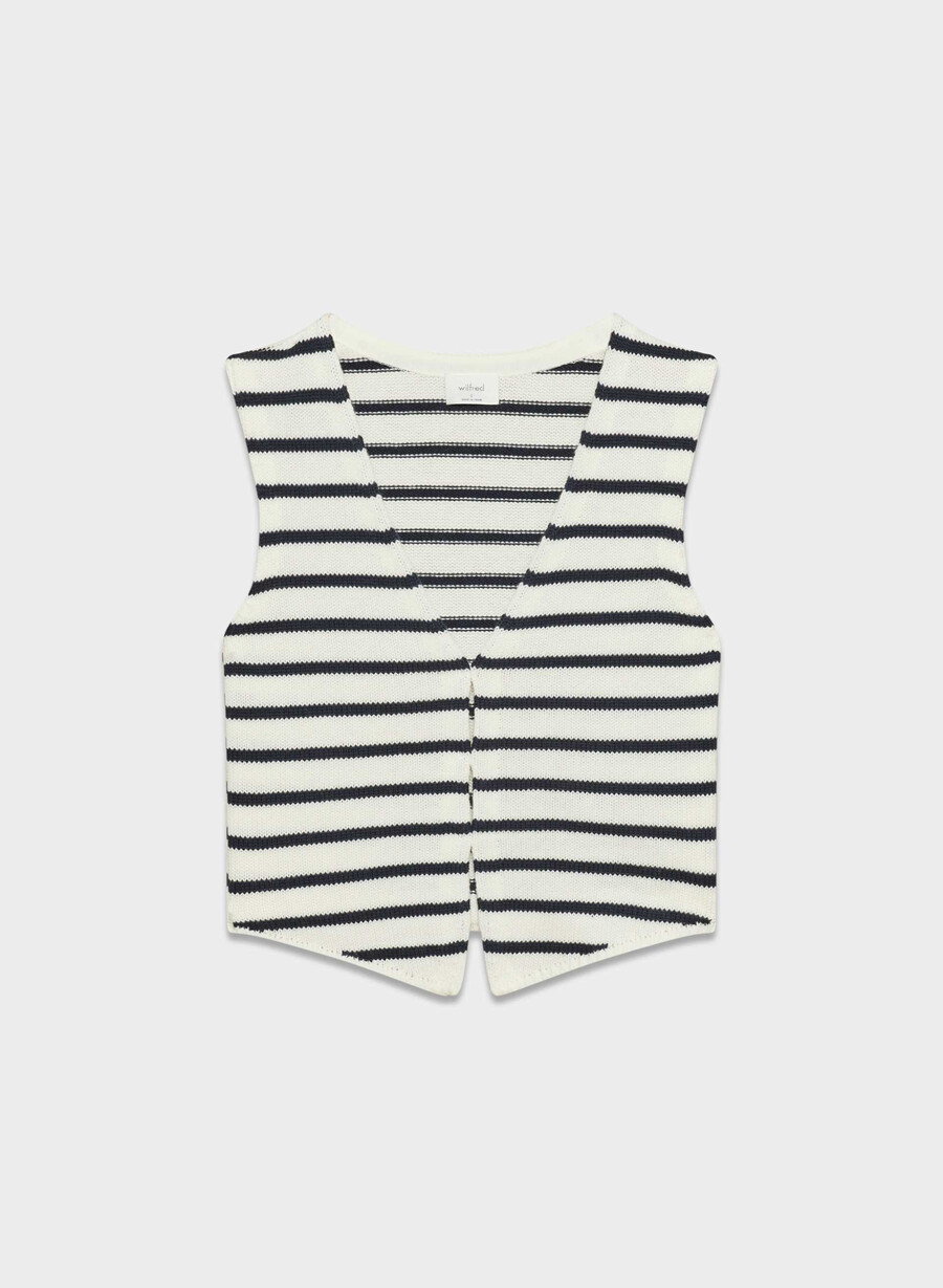 basque sweater vest lt birch dk nght nv