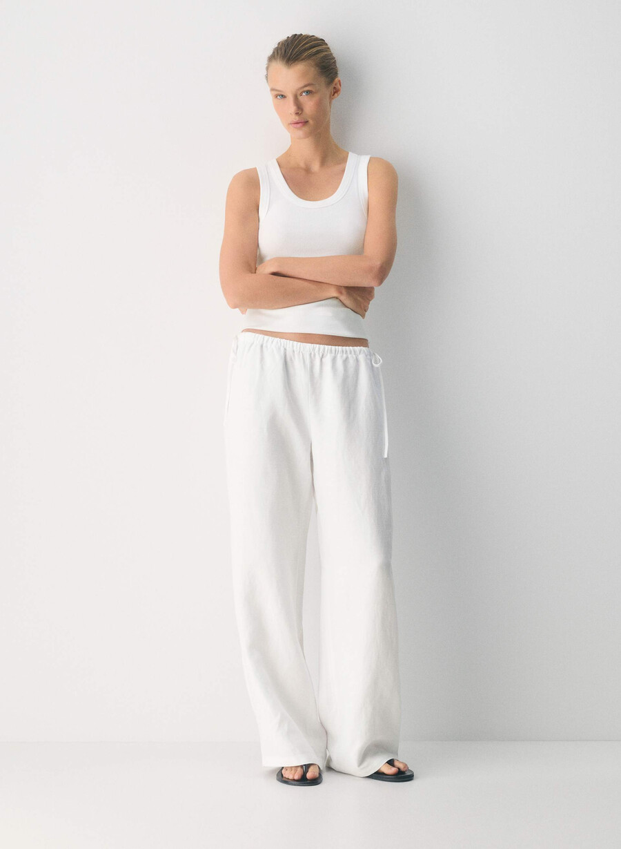 cruiselinen artisan pant white