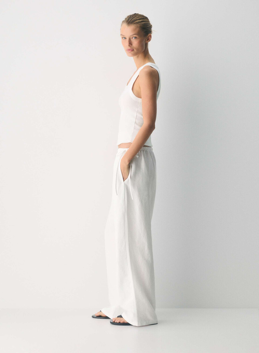 cruiselinen artisan pant white