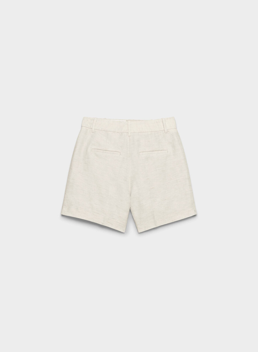the effortless short curve-fit mid-thigh natural ecru