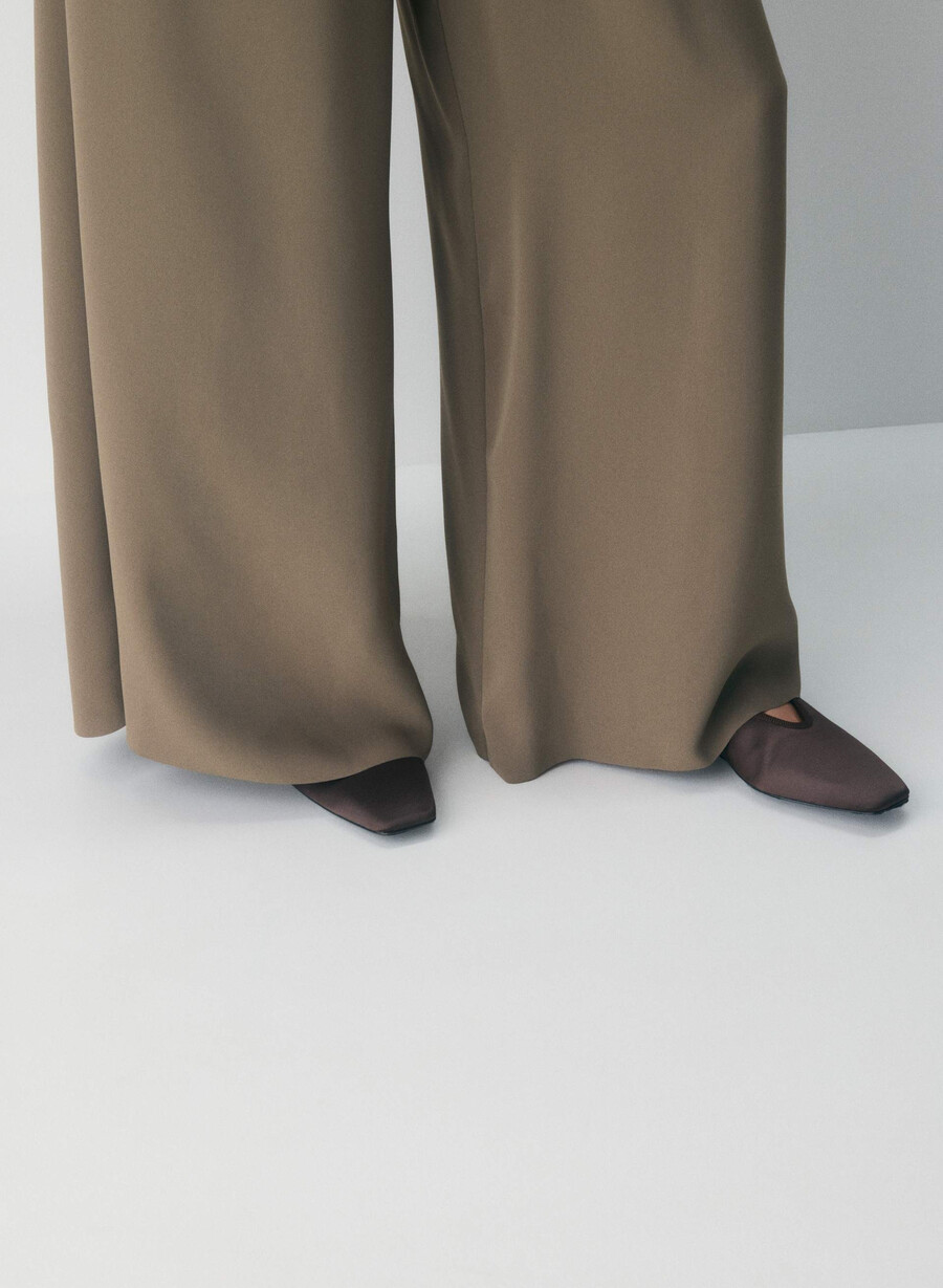 parker palazzo pant - studio drape cola taupe