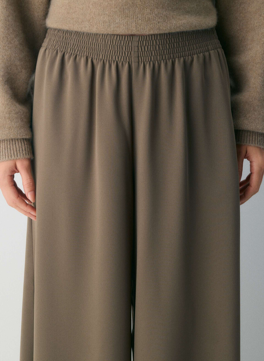 parker palazzo pant - studio drape cola taupe