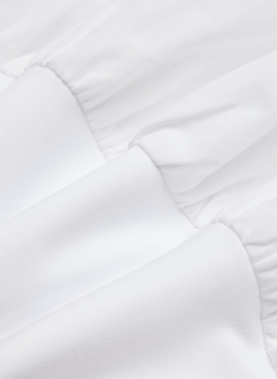 segment poplin dress bright white