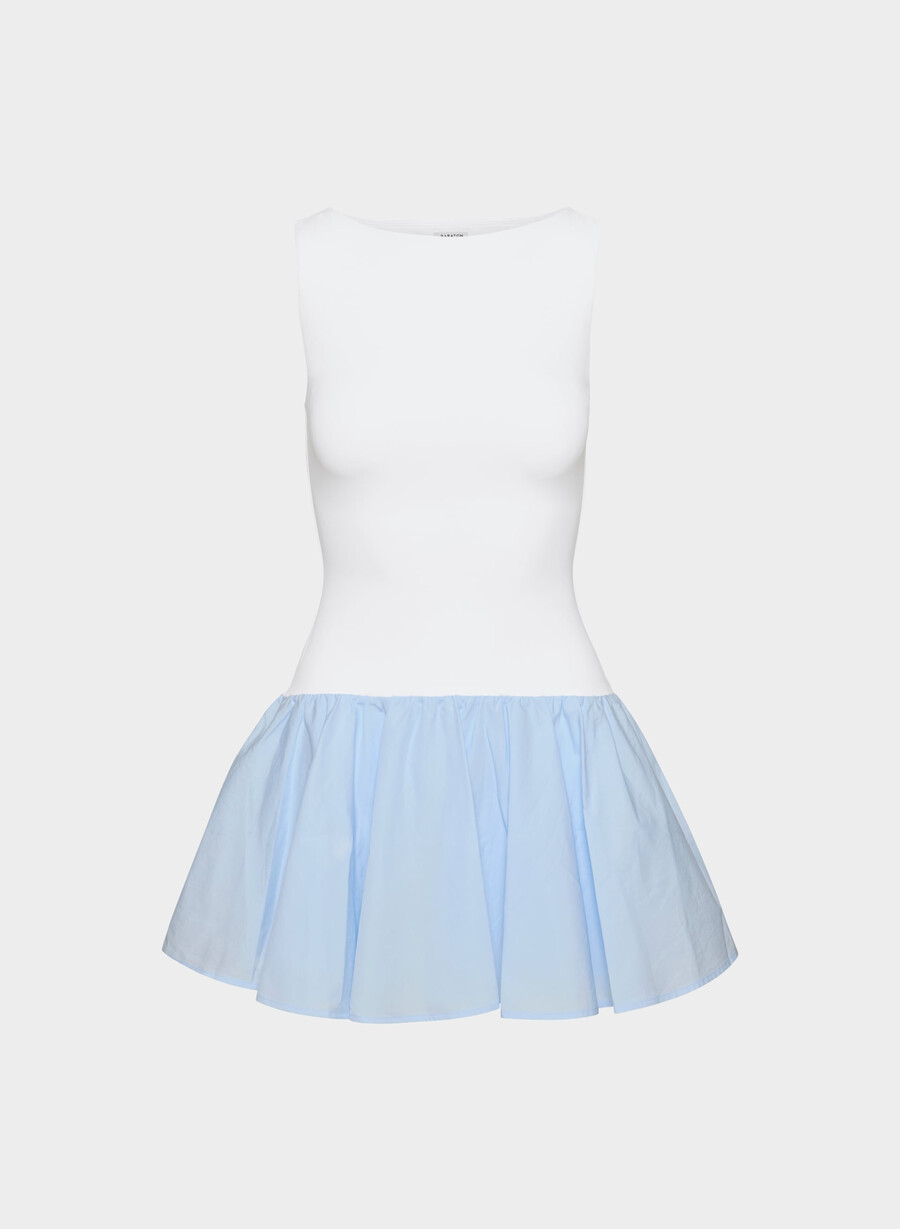 segment poplin dress skyline bl brt white