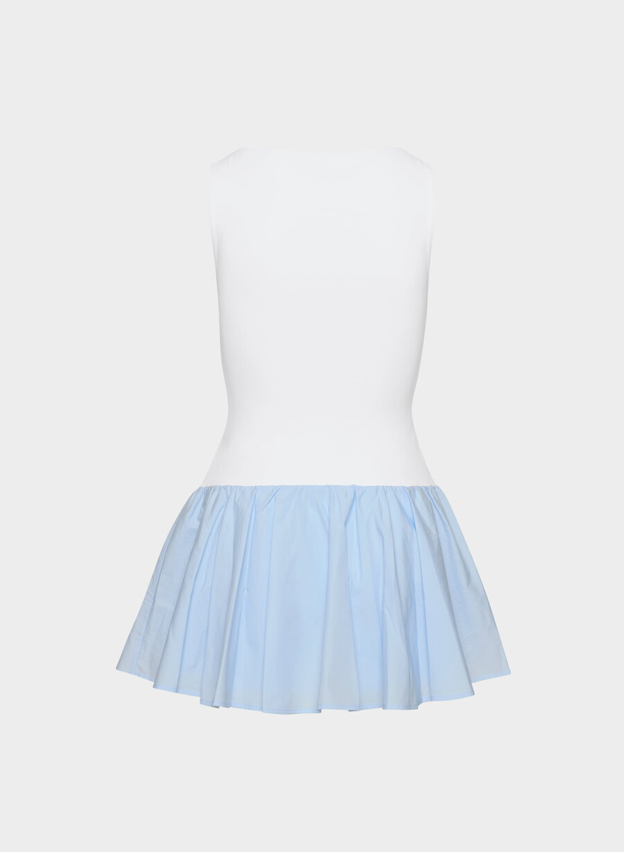 segment poplin dress skyline bl brt white