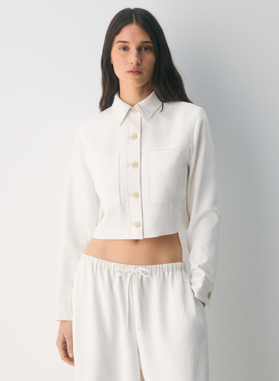 little cropped jacket - crepette light birch