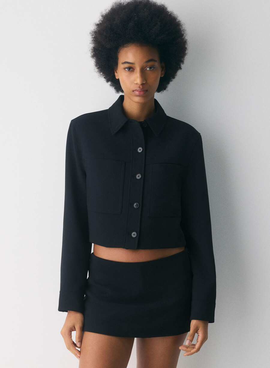 little cropped jacket - crepette black