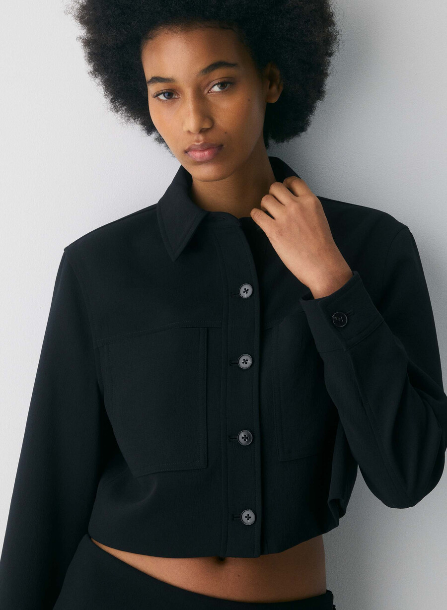 little cropped jacket - crepette black
